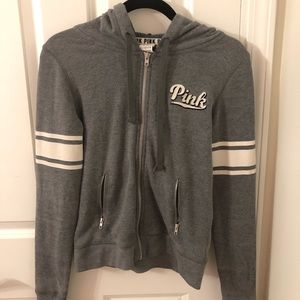VS PINK Gray Zip-Up